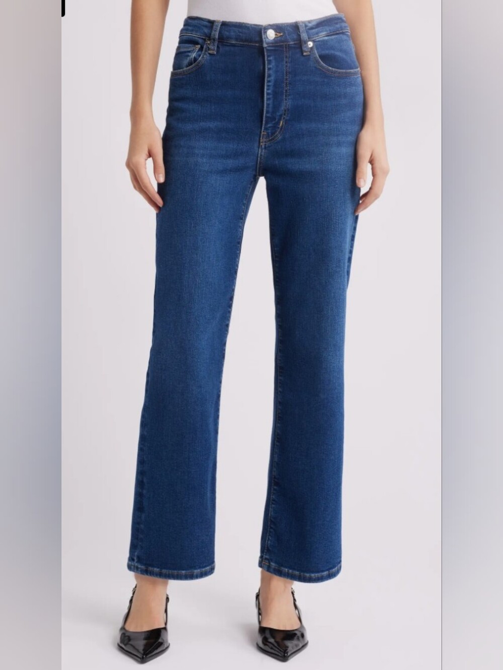Frame Le Sleek High Waist Ankle Straight Leg Jean Size 29 Femma Dark Wash